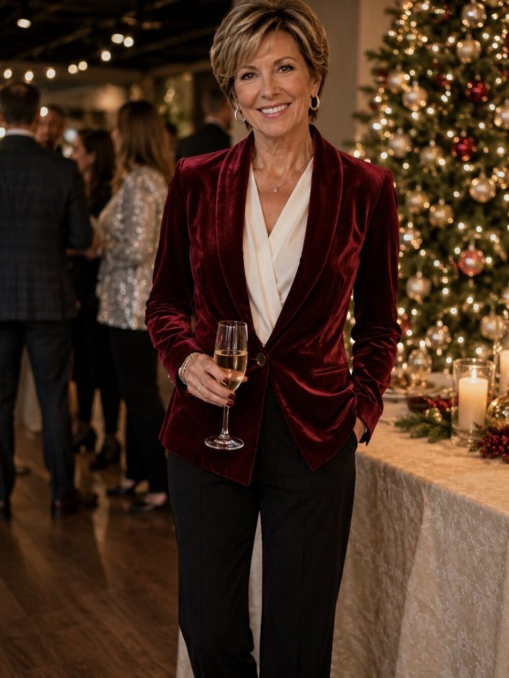 INC International Concepts Burgundy Velvet Blazer